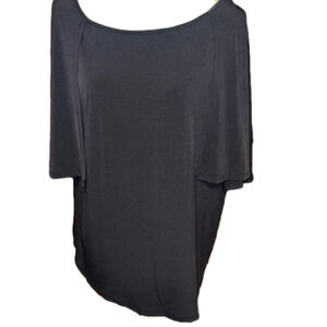 Iman Black Womens Plus Blouse 1X